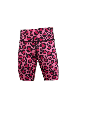 Girls Bike Shorts- Pink Leo